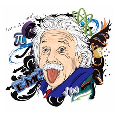 Albert Einstein Physicist Wooden Puzzle Square by Cowasu