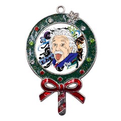 Albert Einstein Physicist Metal X mas Lollipop With Crystal Ornament by Cowasu