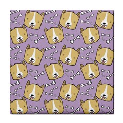 Corgi Pattern Tile Coaster