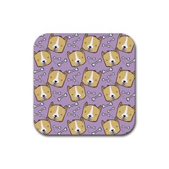 Corgi Pattern Rubber Coaster (square) by Cowasu