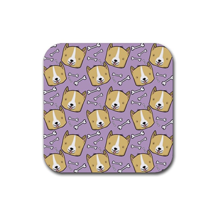 Corgi Pattern Rubber Coaster (Square)