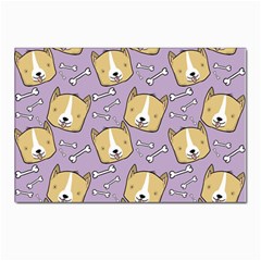 Corgi Pattern Postcards 5  X 7  (pkg Of 10) by Cowasu