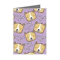 Corgi Pattern Mini Greeting Card by Cowasu