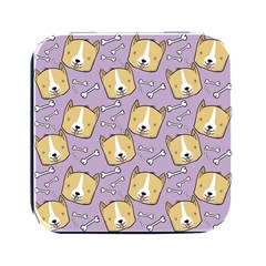 Corgi Pattern Square Metal Box (black) by Cowasu