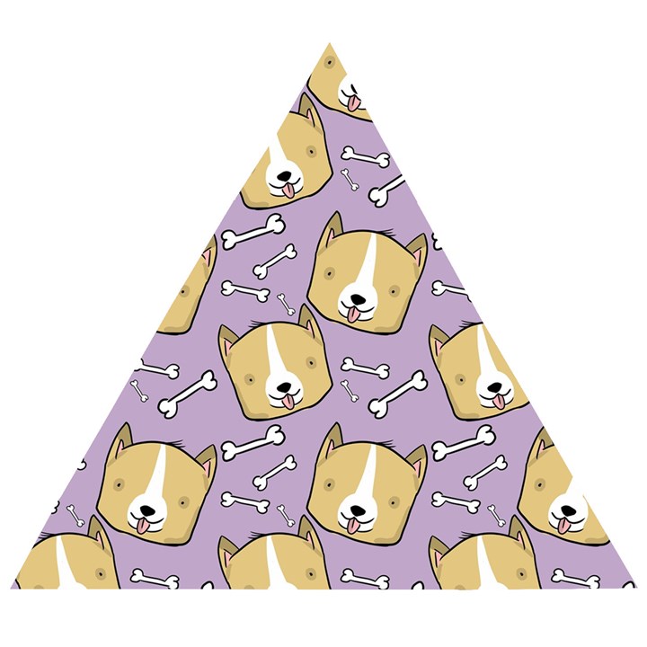 Corgi Pattern Wooden Puzzle Triangle