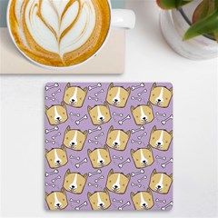 Corgi Pattern Uv Print Square Tile Coaster  by Cowasu