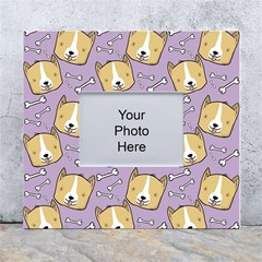 Corgi Pattern White Wall Photo Frame 5  X 7  by Cowasu