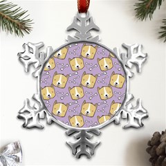 Corgi Pattern Metal Small Snowflake Ornament by Cowasu