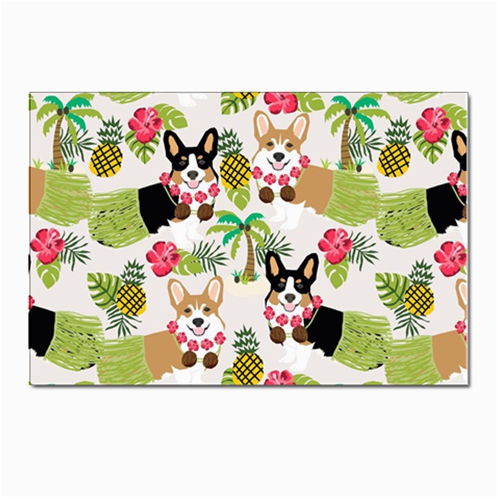 Corgis Hula Pattern Postcards 5  x 7  (Pkg of 10)