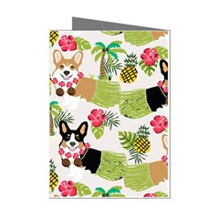 Corgis Hula Pattern Mini Greeting Cards (pkg Of 8) by Cowasu