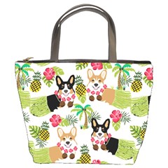 Corgis Hula Pattern Bucket Bag by Cowasu