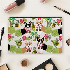 Corgis Hula Pattern Cosmetic Bag (large) by Cowasu