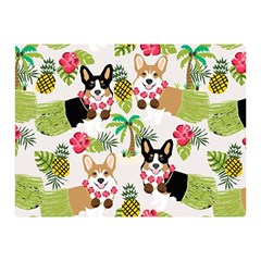 Corgis Hula Pattern Two Sides Premium Plush Fleece Blanket (mini) by Cowasu