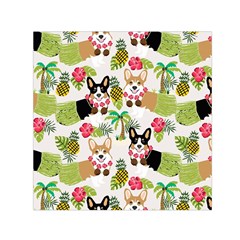 Corgis Hula Pattern Square Satin Scarf (30  X 30 ) by Cowasu