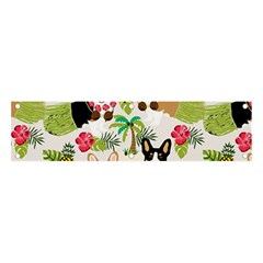 Corgis Hula Pattern Banner And Sign 4  X 1  by Cowasu