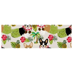 Corgis Hula Pattern Banner And Sign 9  X 3  by Cowasu