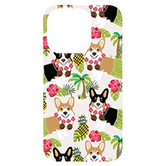 Corgis Hula Pattern Iphone 14 Pro Black Uv Print Case by Cowasu