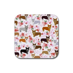 Corgis Corgi Pattern Rubber Coaster (square) by Cowasu