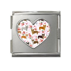 Corgis Corgi Pattern Mega Link Heart Italian Charm (18mm) by Cowasu