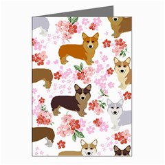 Corgis Corgi Pattern Greeting Cards (pkg Of 8) by Cowasu