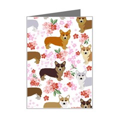 Corgis Corgi Pattern Mini Greeting Card by Cowasu