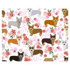 Corgis Corgi Pattern Two Sides Premium Plush Fleece Blanket (medium)