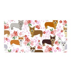 Corgis Corgi Pattern Satin Wrap 35  X 70  by Cowasu