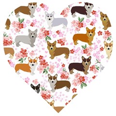 Corgis Corgi Pattern Wooden Puzzle Heart by Cowasu