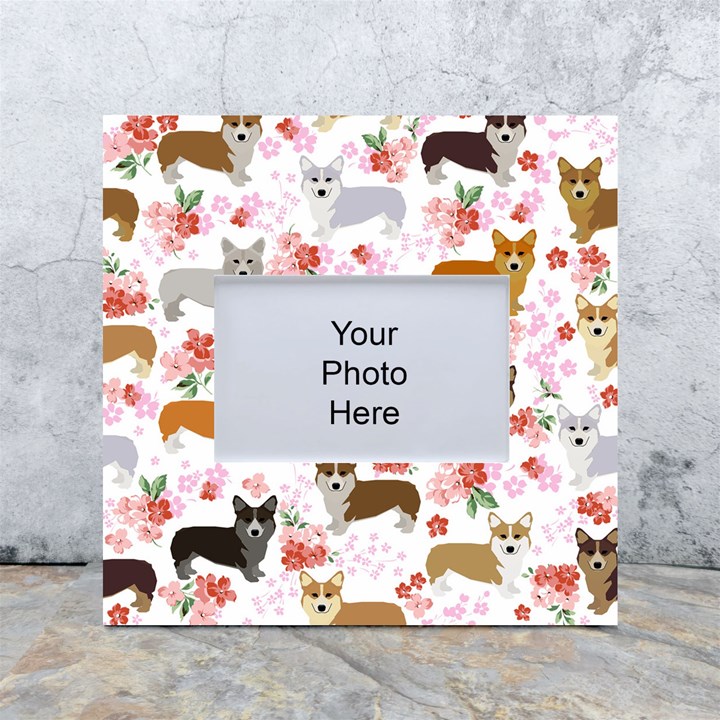 Corgis Corgi Pattern White Box Photo Frame 4  x 6 