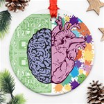 Brain-heart-balance-emotion Ornament (Round) Front