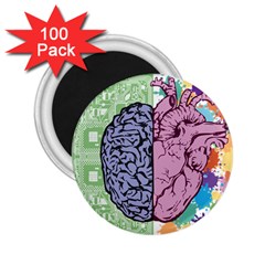 Brain-heart-balance-emotion 2 25  Magnets (100 Pack)  by Cowasu