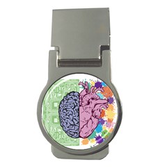 Brain-heart-balance-emotion Money Clips (round)  by Cowasu