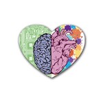 Brain-heart-balance-emotion Rubber Heart Coaster (4 pack) Front