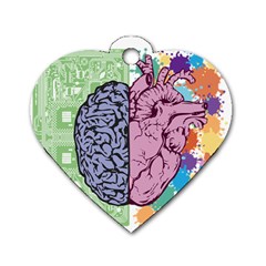 Brain-heart-balance-emotion Dog Tag Heart (one Side) by Cowasu