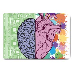 Brain-heart-balance-emotion Large Doormat by Cowasu