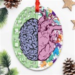 Brain-heart-balance-emotion Oval Filigree Ornament (Two Sides) Front