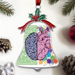 Brain-heart-balance-emotion Metal Holly Leaf Bell Ornament