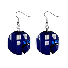 Tardis-doctor-who Mini Button Earrings by Cowasu