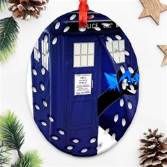 Tardis-doctor-who Ornament (oval Filigree) by Cowasu