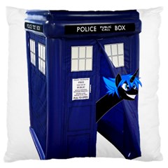 Tardis-doctor-who Large Premium Plush Fleece Cushion Case (one Side) by Cowasu