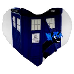 Tardis-doctor-who Large 19  Premium Flano Heart Shape Cushions by Cowasu