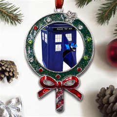 Tardis-doctor-who Metal X mas Lollipop With Crystal Ornament by Cowasu