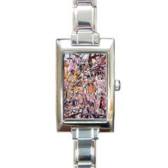 Pour Blend Smudged  Rectangle Italian Charm Watch by kaleidomarblingart