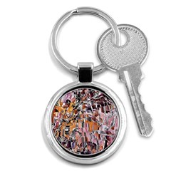 Pour Blend Smudged  Key Chain (round) by kaleidomarblingart