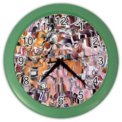 Pour Blend Smudged  Color Wall Clock by kaleidomarblingart