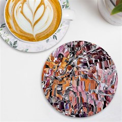 Pour Blend Smudged  Uv Print Round Tile Coaster by kaleidomarblingart