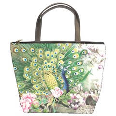 Peafowl Peacock Feather-beautiful Bucket Bag by Cowasu