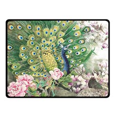 Peafowl Peacock Feather-beautiful Fleece Blanket (small) by Cowasu