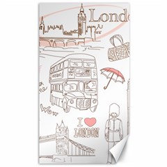 London-paris-drawing-vector-london-comics Canvas 40  X 72  by Cowasu