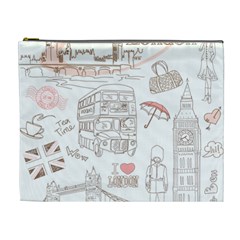 London-paris-drawing-vector-london-comics Cosmetic Bag (xl) by Cowasu